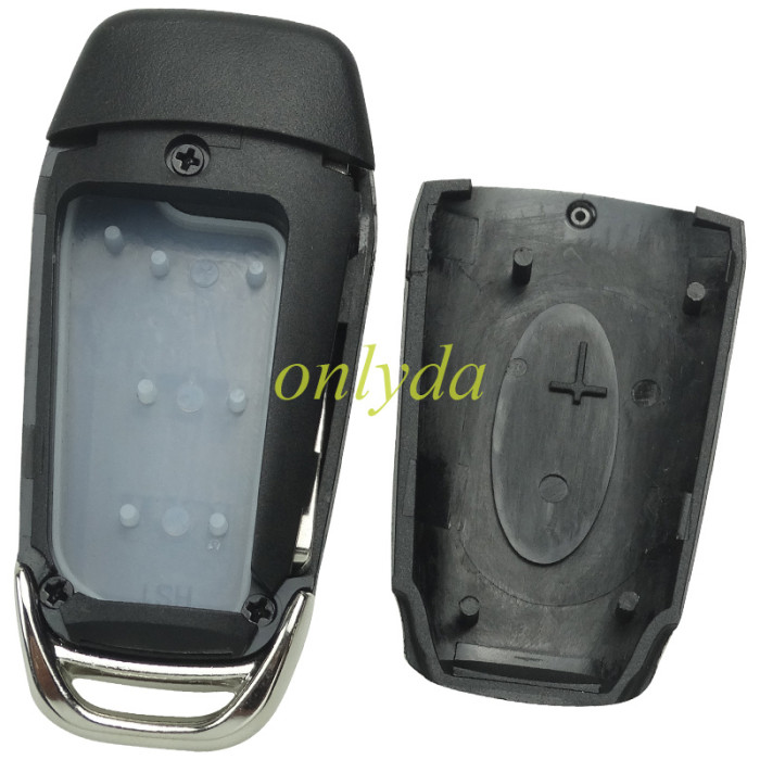 For Ford 3 /3+1 button flip remote key shell with Hu101 blade with badge