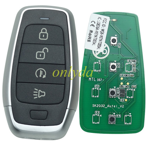 For AUTEL MAXIIM IKEY Standard Style IKEYAT004DL 4 Buttons Independent Smart Key (Remote Start/ Panic)