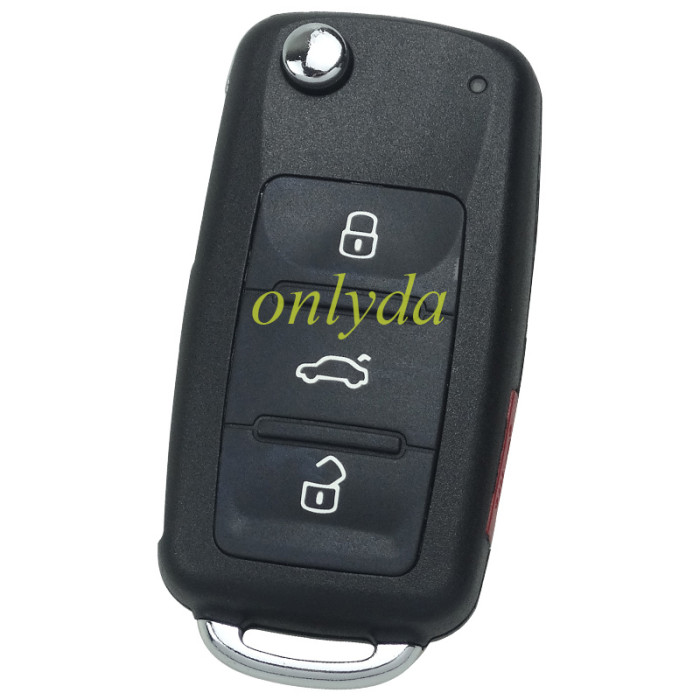 KYDZ Brand VW 3+1 button remote key  315MHz ASK ID48 CHIP Model Number is 5KO 959 753AH/5KO-837-202AK FCC ID: NBG010206T P/N: 5K0837202AK made in China
