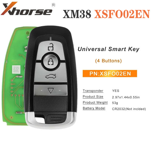 Xhorse XSFO02EN XM38 Series 4-Button For  Ford Style Universal Smart Key