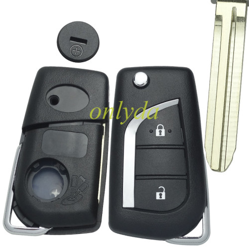 For Toyota 2 button remote key shell  with TOY43 blade