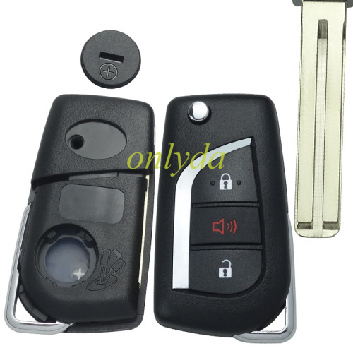 2+1 button flip remote key blank with Toy48 blade