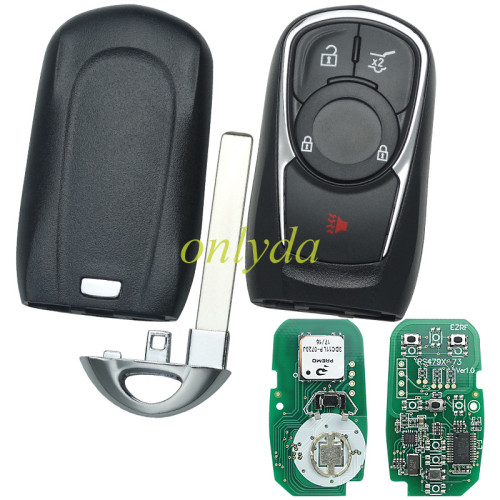 For Buick Keyless Smart 3+1 button remote key with PCF7952E chip- 314.9mhz ASK model Buick Envision、 Verano year after 2015