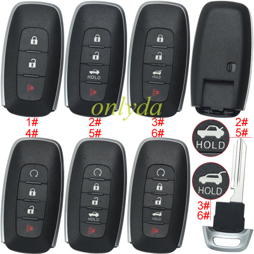 For Nissan 3 button remote key blank,without badge ,pls choose button