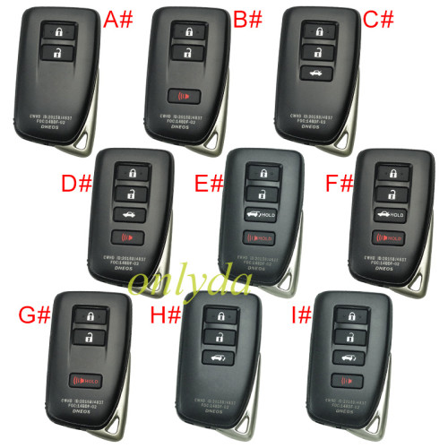 For Lexus  modified remote key blank , pls choose button