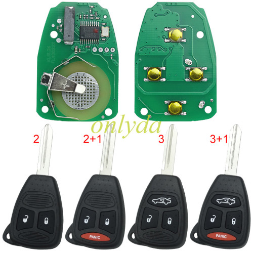 For Chrysler remote key with 434mhz PCF7941 Hitag2 46 chip.please choose  the key shell 2,2+1,3,3+1 button