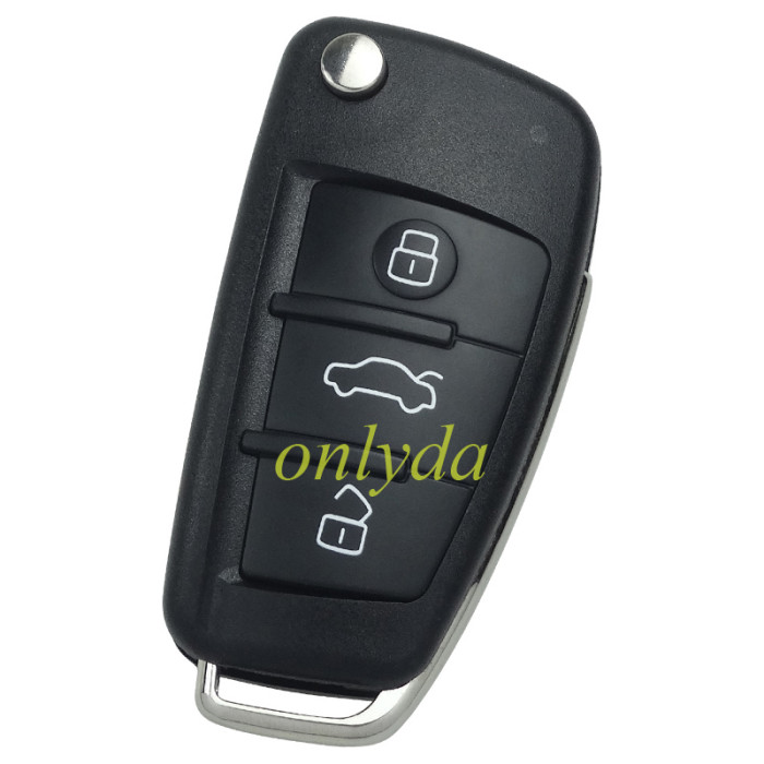 For OEM Audi A4 3 button remote key with 433mmhz 8EO837220L 8EO837220T 8EO837220F 8E0837220G 8EO837220H 8EO837220R 8EO837220EOEM PCB withaftermarket case