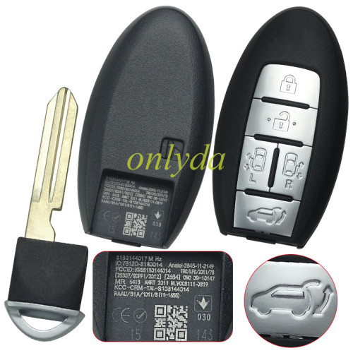 For Nissan 5 button remote key blank(no lo)