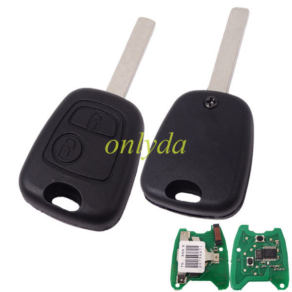 For  Peugeot remote key with PCF7961 ID46 chip, 2Button, blade VA2