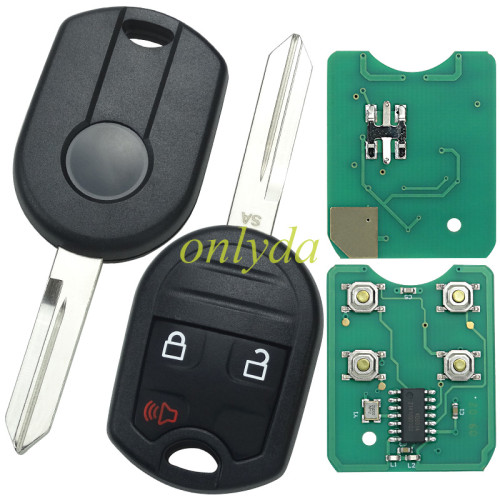 For  Ford 3 button remote key with 315mhz/434mhz without chip