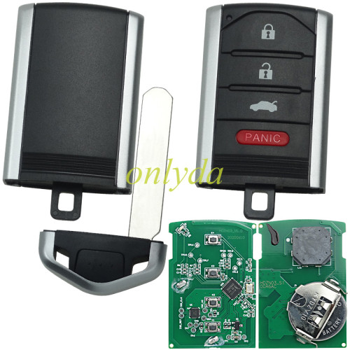For Acura 3+1 button remote key with 313.8mhz  FCC: M3N5WY8145 keyless