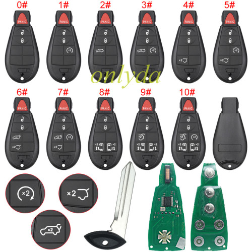 For Chrysler  remote key with PCF7961chip 433.92MHZ/315mhz compatible with  iyzc01c and M3N5WY72XX  , totally 11 model key shell, you please choose which shell you need?