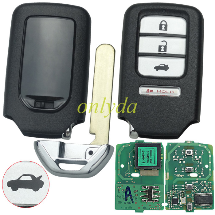3+1button smart keyless remote key with 313.8mhz NCF7952X / HITAG 3 / 47CHIP FCC ID: KR5V1X