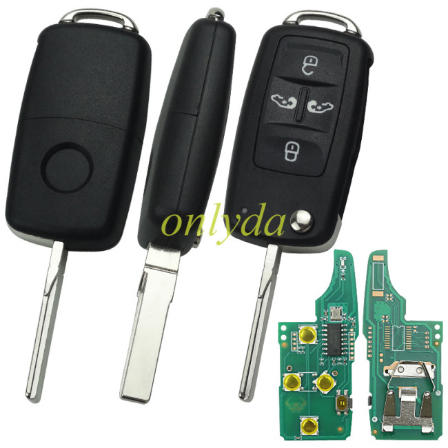 For VW 4 button  Remote Control 434MHz 5K0837202AD  /315mhz 561 837 202 D  Fits VW Sharan  Seat Alhambra， Chip ID48