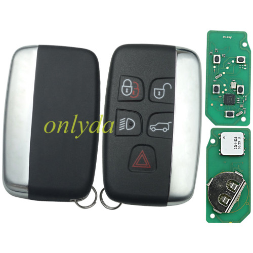 For Landrover  smart key 4+1 button 315MHZ /433 MHZ  with 7945 chip  changeable ID  Range Rover Sport, Vogue, Evoque, Velar 2010+  FCC ID: KOBJTF10A 5E0U402479