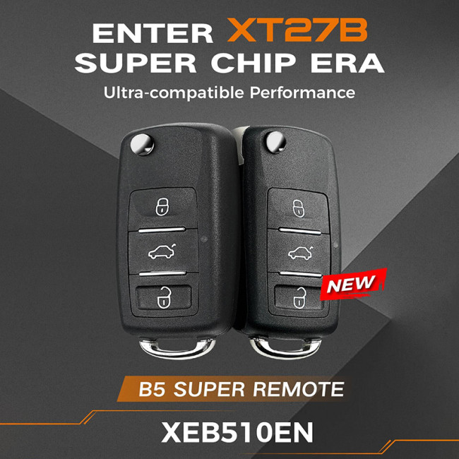 Xhorse XEB510EN Volkswagen B5 Type Super remote with XT27B super chip  with MQB48/MQB49 funcation, it is electric XT27B chip