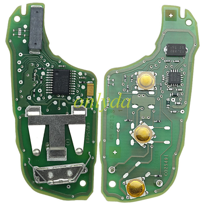 For  Peugeot 3 button remote keys chip PCF 7941(HITAG2) with HU83 blade 434MHZ HELLA 5FA010 353-20 CMIIT ID:2013DJ0113   9807343377 00 Original PCB+  aftermarket shell