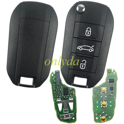 For  Peugeot 3 button remote keys chip PCF 7941(HITAG2) with HU83 blade 434MHZ HELLA 5FA010 353-20 CMIIT ID:2013DJ0113   9807343377 00 Original PCB+  aftermarket shell