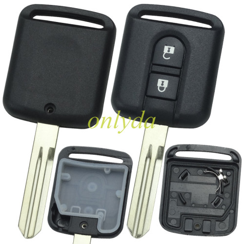 For 2 button remote key blank the plastic part is  square