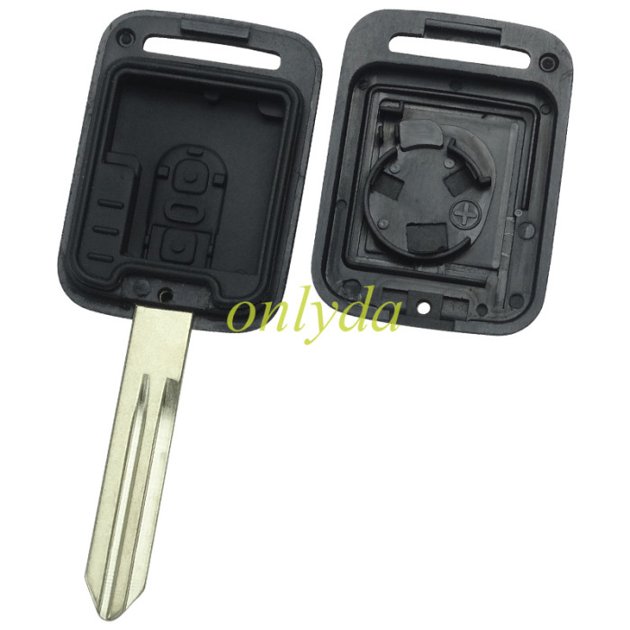 For 2 button remote key blank the plastic part is  rectangle