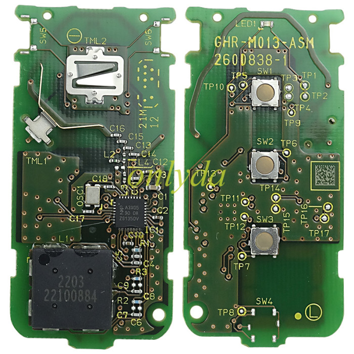Original Dodge 3  button keyless smart remote key with 434mhz & PCF7952 chip ID 47 CHIP  GHR-M013