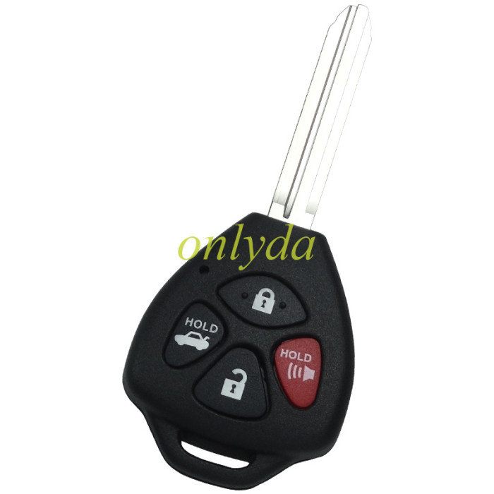 For Toyota upgrade 3+1 button remote key blank with TOY43 blade