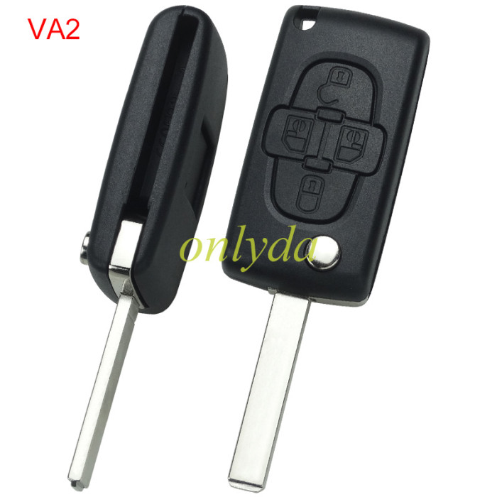 For peugeot 4B Flip Remote Key  433mhz (battery on PCB) FSK model  with 46 chip