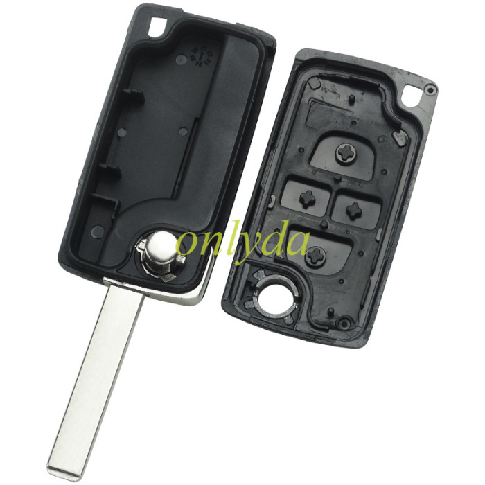 For Peugeot 4B Flip  Remote Key CE0523  433mhz  (battery on PCB) with ASK model  PCF7941  46 chip