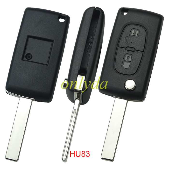 CE0523 OEM PCB for Peugeot 2 Button Flip  Remote Key with 433mhz  (battery on PCB) with FSK model  with 46 chip