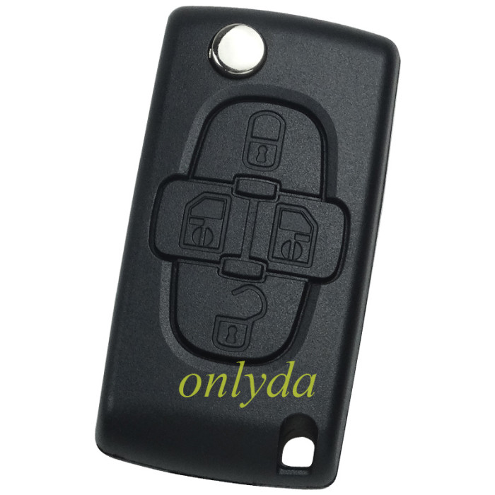 For Peugeot 4B Flip  Remote Key CE0523  433mhz  (battery on PCB) with ASK model  PCF7941  46 chip
