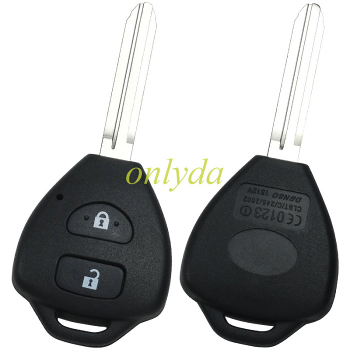 For Toyota upgrade 2 button remote key blank with TOY43 blade with badage