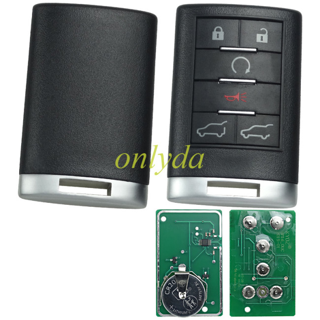 For Cadillac 5+1 button remote key with 315mhz FCCID:OUC6000066