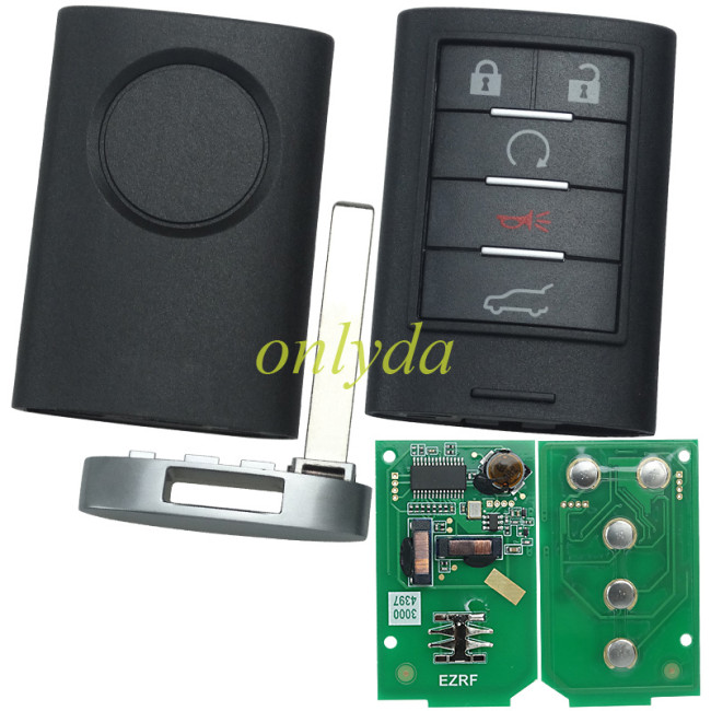 For Cadillac 5 button smart keyless remote key GM hitag2 chip  315mhz