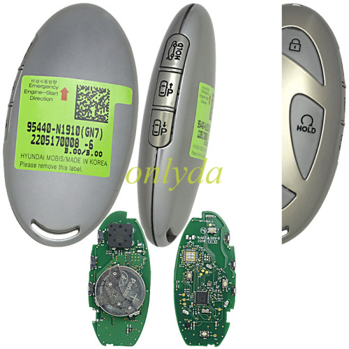 Genuine / OEM Hyundai Grandeur 2023 Genuine Smart Remote Key 4+3 Buttons 433MHz FOB-Smart Key  95440-N1910 (GN7) HITAG 128-bits AES ID4A NCF29A1MFCC ID TQ8-FOB-4F61U43 2205170008-6