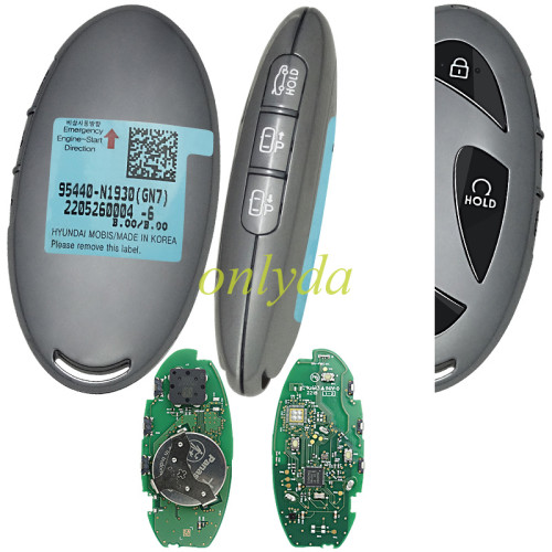 Genuine / OEM Hyundai Grandeur 2023 Genuine Smart Remote Key 3+3 Buttons 433MHz FOB-Smart Key  HITAG 128-bits AES ID4A NCF29A1MFCC ID TQ8-FOB-4F61U43  95440-N1930(GN7) 2205260004-6