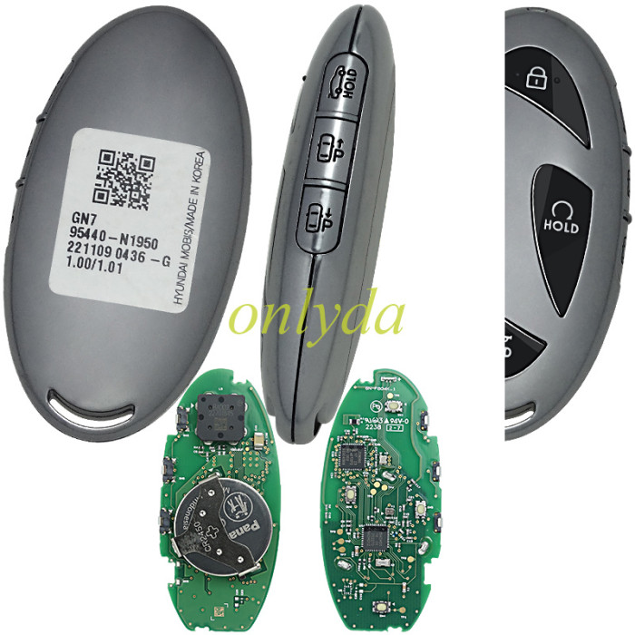 Genuine / OEM Hyundai Grandeur 2023 Genuine Smart Remote Key 4+3 Buttons 433MHz 95440-N1950 HITAG 128-bits AES ID4A NCF29A1MFCC ID TQ8-FOB-4F61U43  95440-N1950(GN7) 2211090436-G