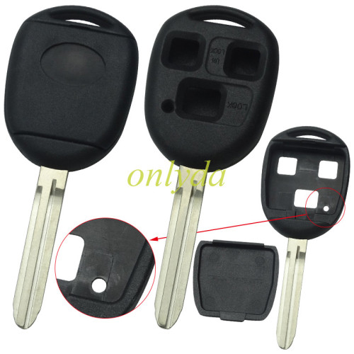 For Stronger Toyota upgrade 3 button key shell with TOY43-SH3 blade with badge