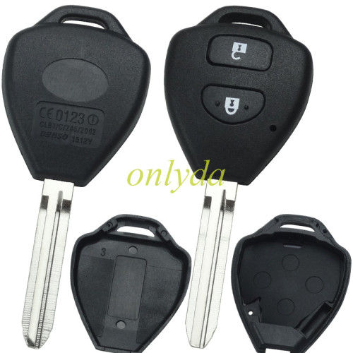 For Stronger Toyota upgrade 2 button remote key blank with TOY43 blade with badage