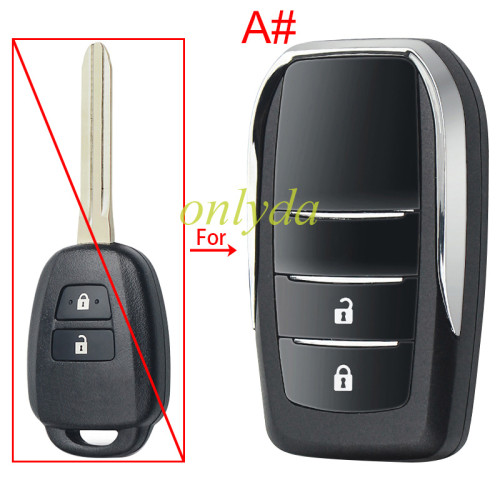 For Toyota 2/3/2+1/3+1 button Modified remote key blank , pls choose