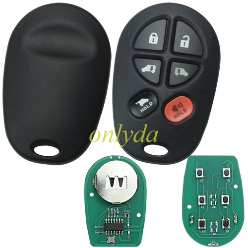 For Toyota remote with 5+1 button   FCC ID: GQ43VT20T 315mhz ASK P/N: 89742-AE050 2004-2011 Toyota Sienna Van with power doors