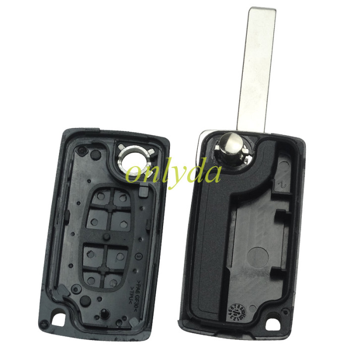 For Citroen 407 2 buttons  flip key shell without battery clamp
