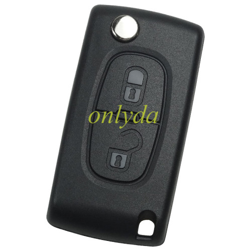 For  Peugeot 307/407 2 buttons  flip key shell  genuine factory high quality the blade is VA2 model - VA2-SH2-no battery place（ flat back cover or square logo place on the back ）