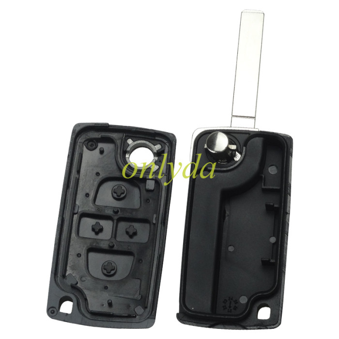 For 4B flip remote key blank with VA2 307 blade without battery place the model is VA2-SH4-no battery place（ flat back cover or square logo place on the back ）