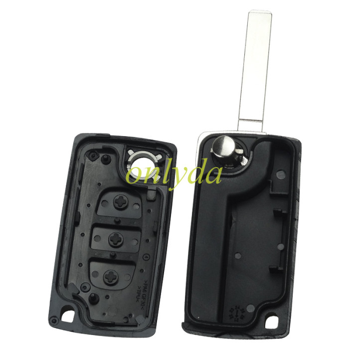 For Citroen 3B  flip key shell with 307 blade trunk button without battery clamp- VA2-SH3-Trunk- no battery place