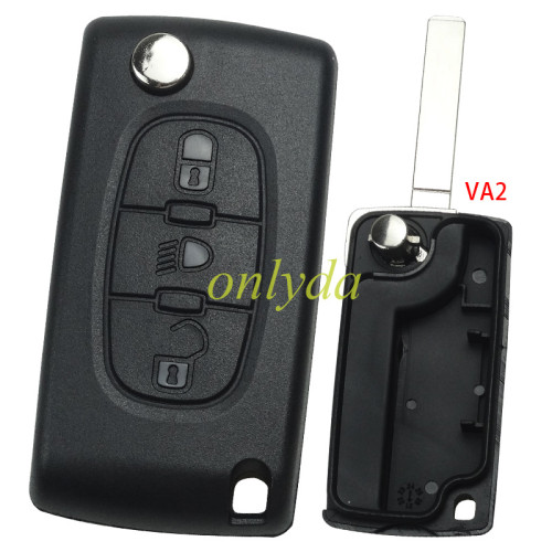 For Citroen 307 3B  flip key shell with light button without battery clamp- VA2-SH3-Light- no battery place