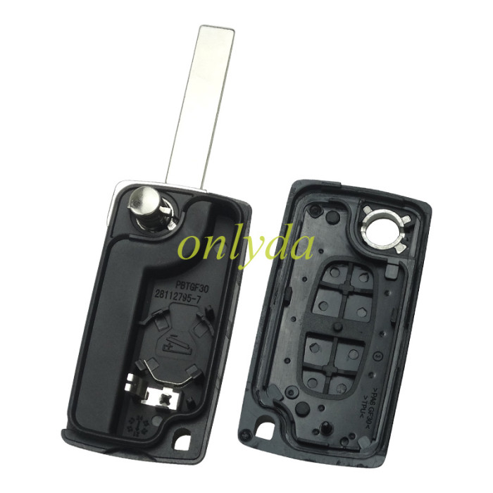 KYDZ Brand Peugeot CE0536  2 Button Flip  Remote Key  FSK model  with VA2 and HU83 blade , please choose the key shell, with 46 chip