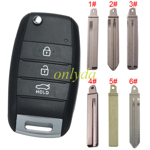 For KIA 3 button remote key blank please choose which key blade in your need.