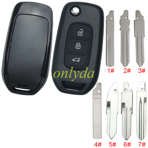 Copy For 3 button flip remote key blank LO, please choose the blade(with badge)