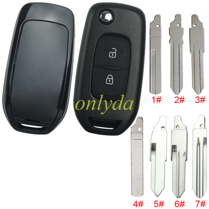2 button flip remote key blank LO, please choose the blade(with badge)