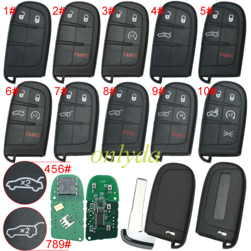 For Jeep smart key with 434mhz with 4a chip for Jeep Compass  included SIP22 key blade FCC:M3N-40821302